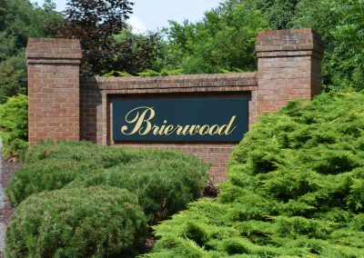 Brierwood gateway sign at the entrance of the neighborhood