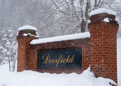 Deerfield gateway sign at the entrance of the neighborhood