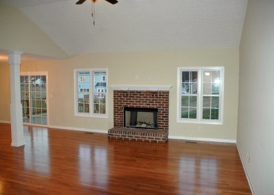 Family room with hardwood floors