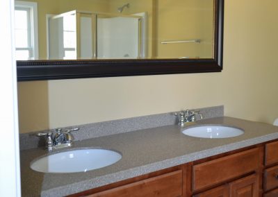 His and hers sinks in the master bathroom