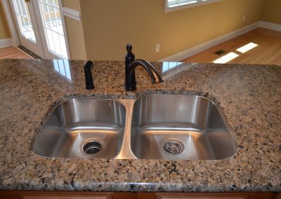 Kitchen sink and granite counter tops